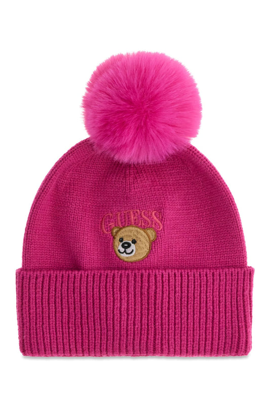 Шапка мече за бебе Guess в циклама