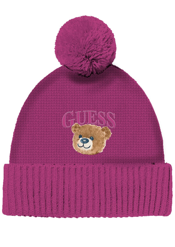 Шапка мече за бебе Guess в циклама