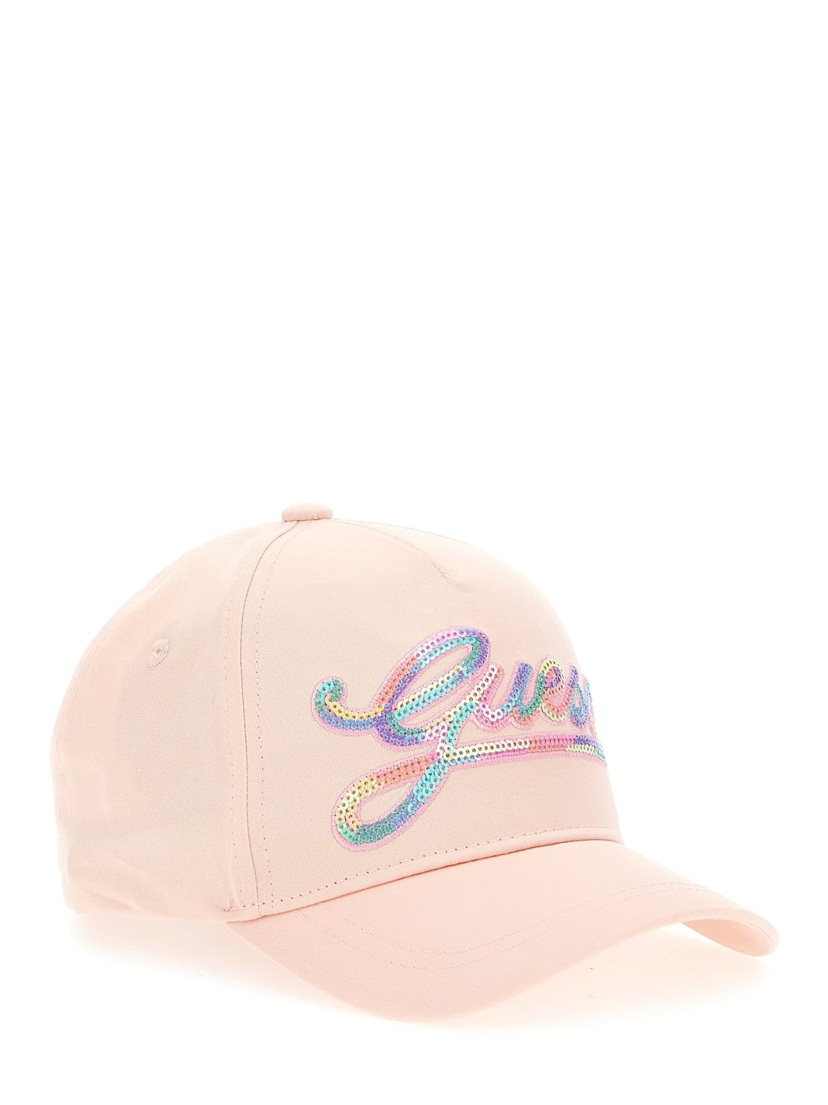 Шапка с козирка в розово Guess