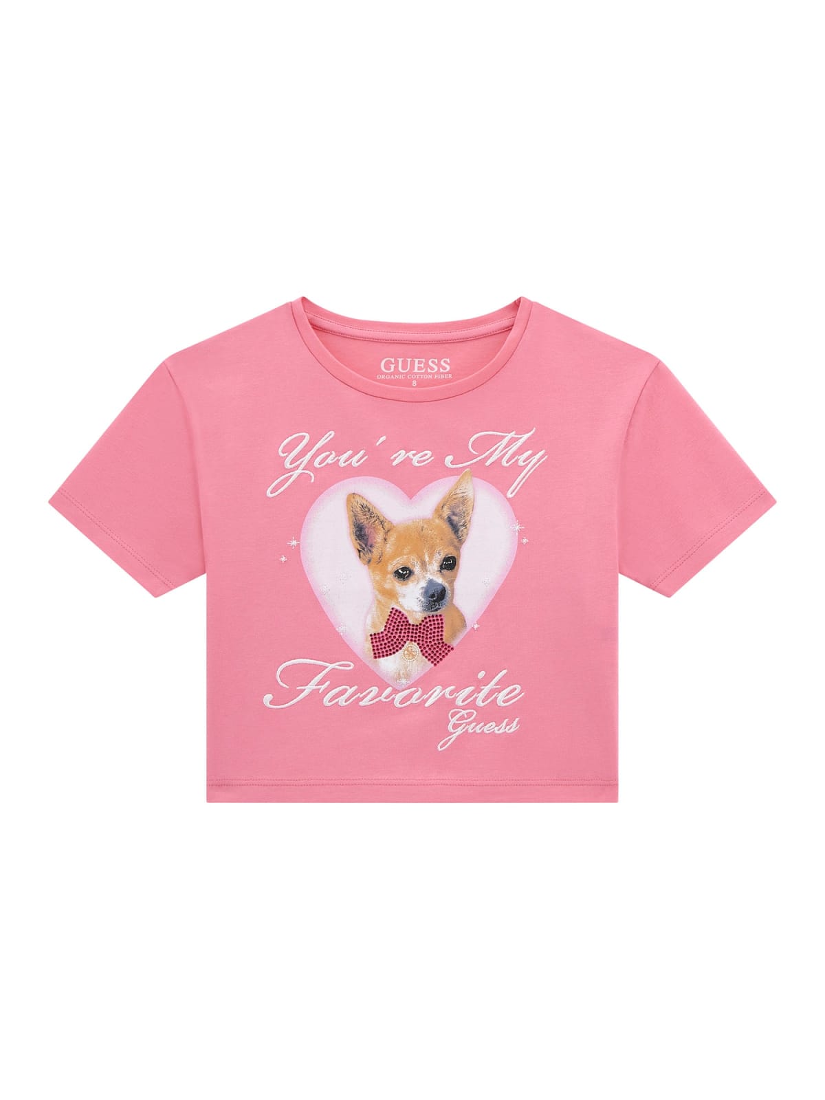 Тениска за момиче в розово Guess