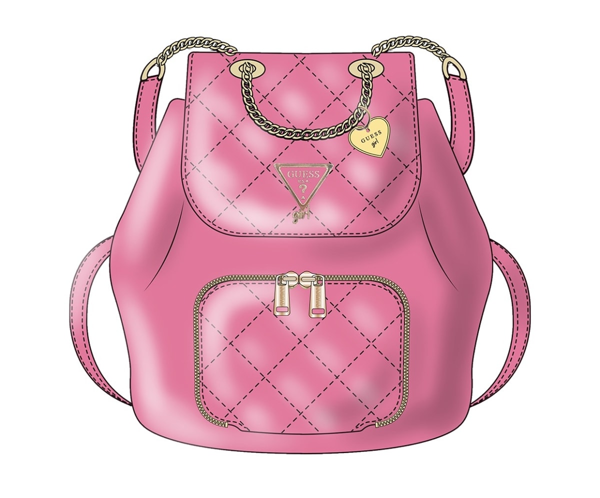 Pink backpack for girls Guess