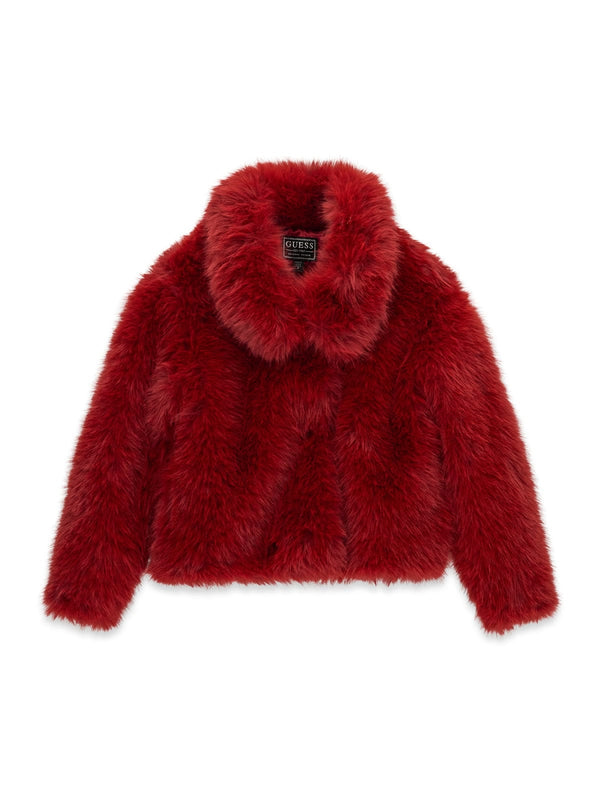Яке от изкуствен косъм за момиче Guess в бордо