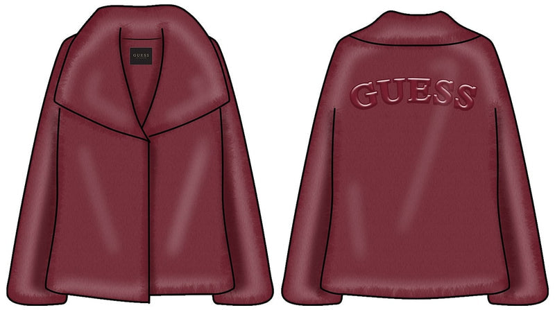 Яке от изкуствен косъм за момиче Guess в бордо