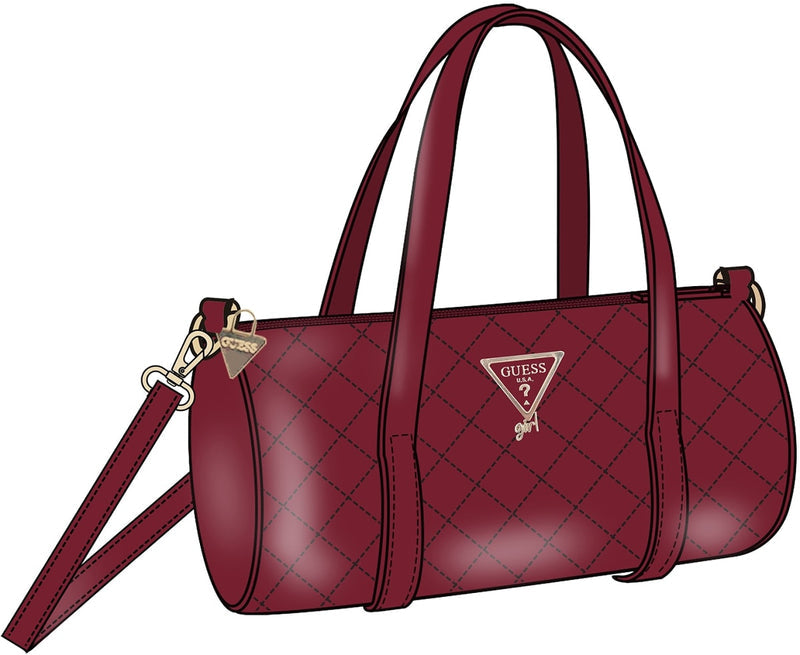 Чанта тип барел за момиче Guess в бордо