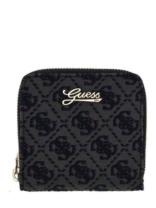 Жакардов портфейл 4G за момиче Guess в черно