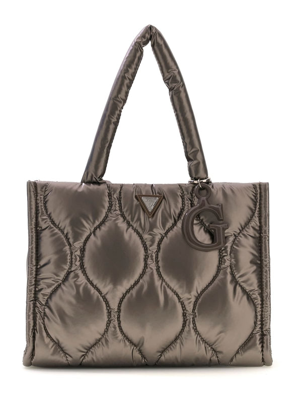 Капитонирана чанта тоут за момиче Guess в цвят норка