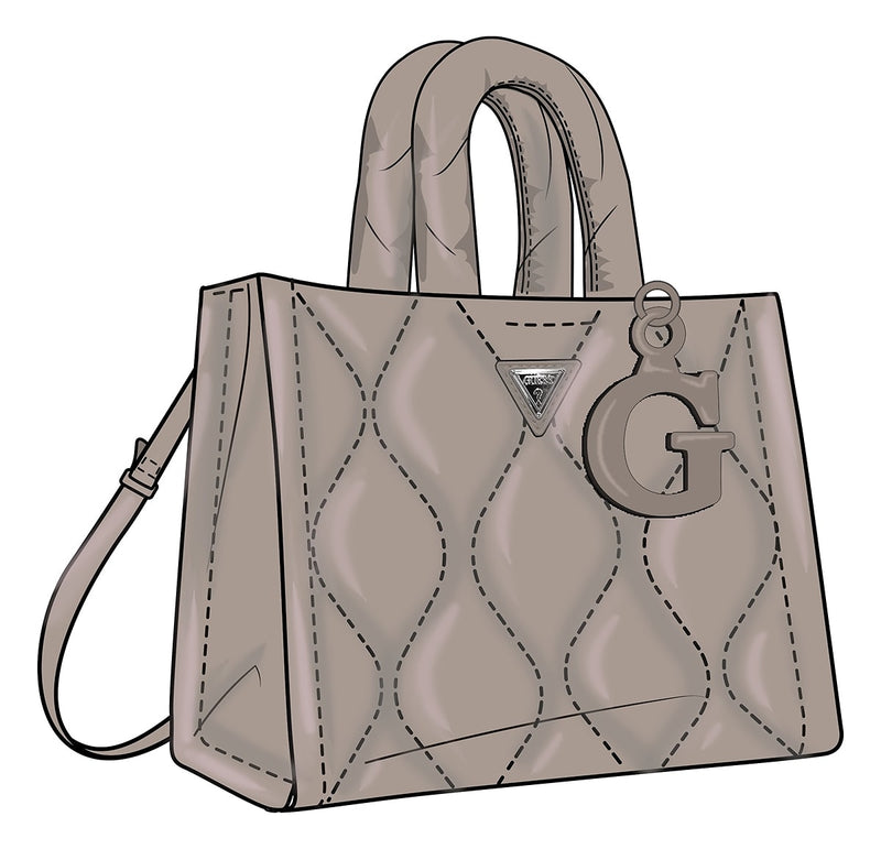 Капитонирана чанта тоут за момиче Guess в цвят норка