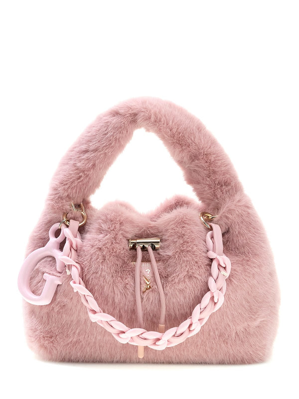 Чанта от изкуствен косъм за момиче Guess в лилаво