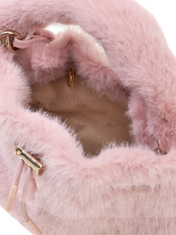 Чанта от изкуствен косъм за момиче Guess в лилаво