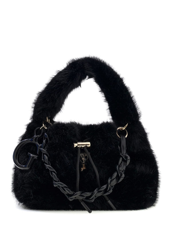 Чанта от изкуствен косъм за момиче Guess в черно