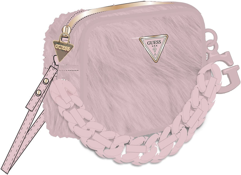 Камера чанта от изкуствен косъм за момиче Guess в лилаво