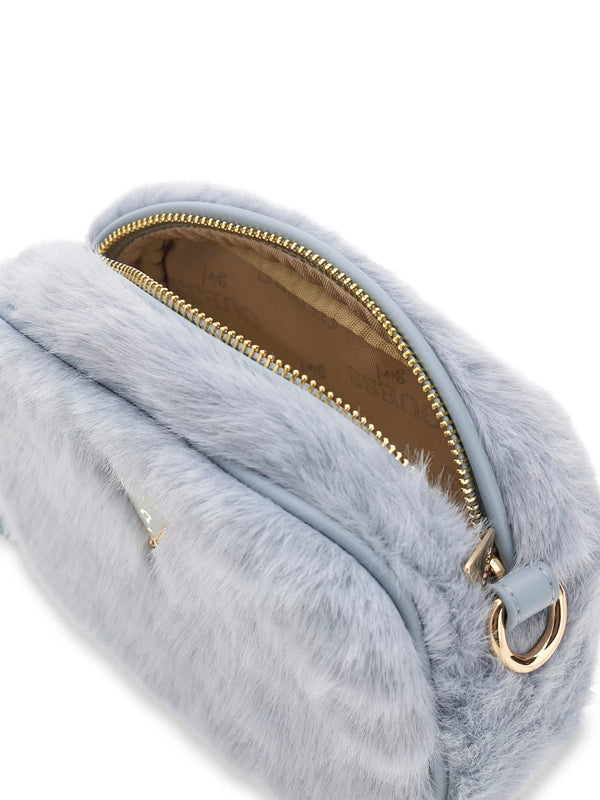 Камера чанта от изкуствен косъм за момиче Guess в светлосиньо