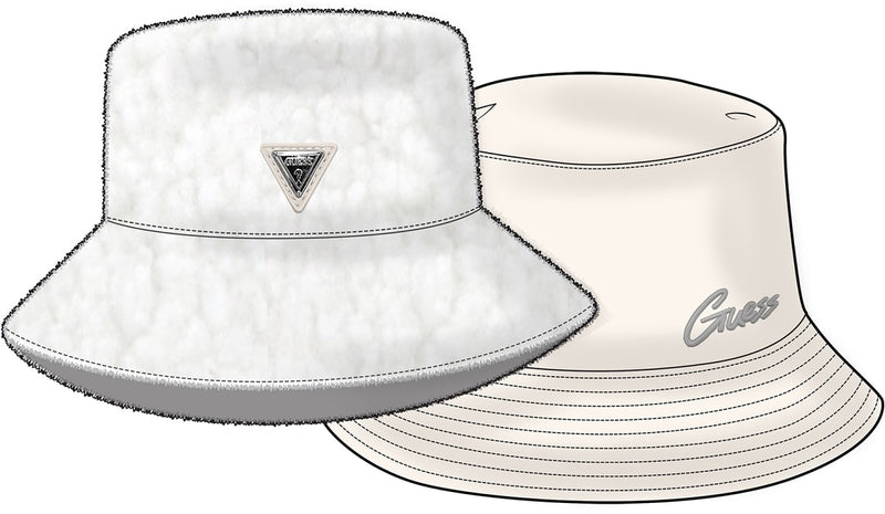Двулицева шапка тип рибарка от тедди материя за момиче Guess
