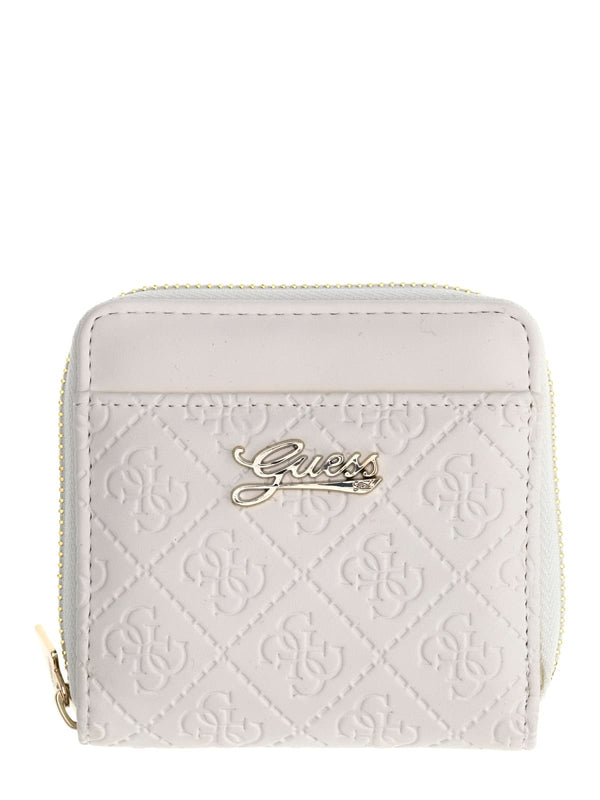 Мини портфейл за момиче Guess в кремаво