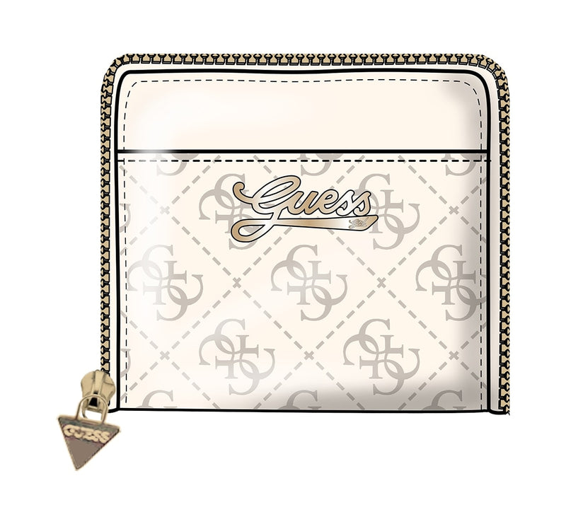 Мини портфейл за момиче Guess в кремаво