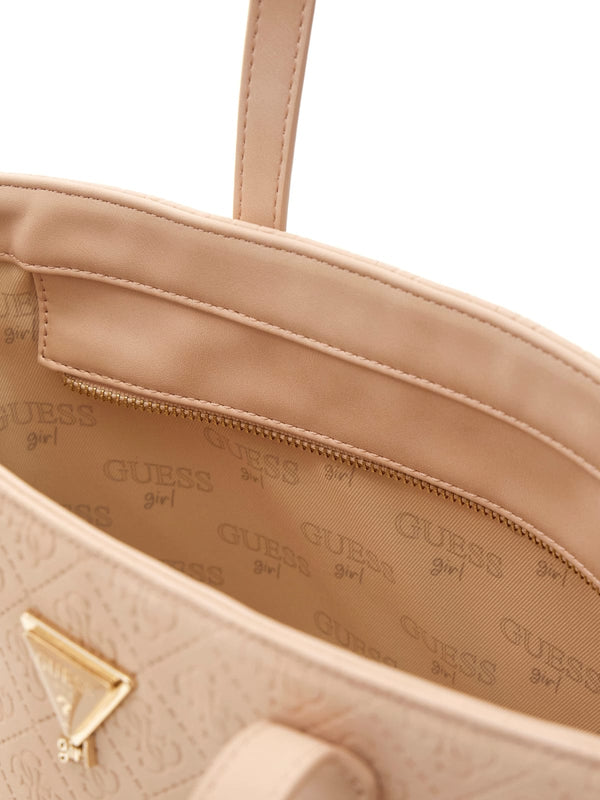 Голяма пазарска чанта за момиче Guess в розово