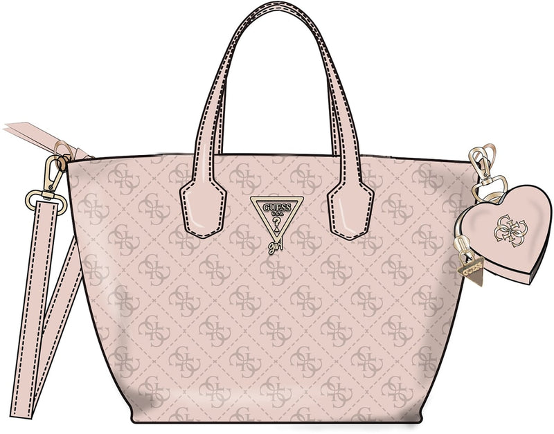 Голяма пазарска чанта за момиче Guess в розово