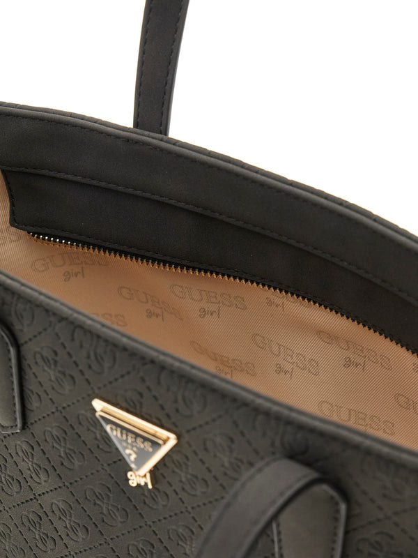 Голяма пазарска чанта за момиче Guess в черно