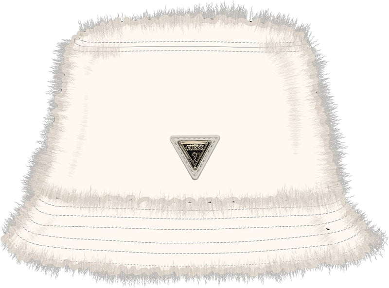 Шапка от изкуствен косъм за момиче Guess в кремаво