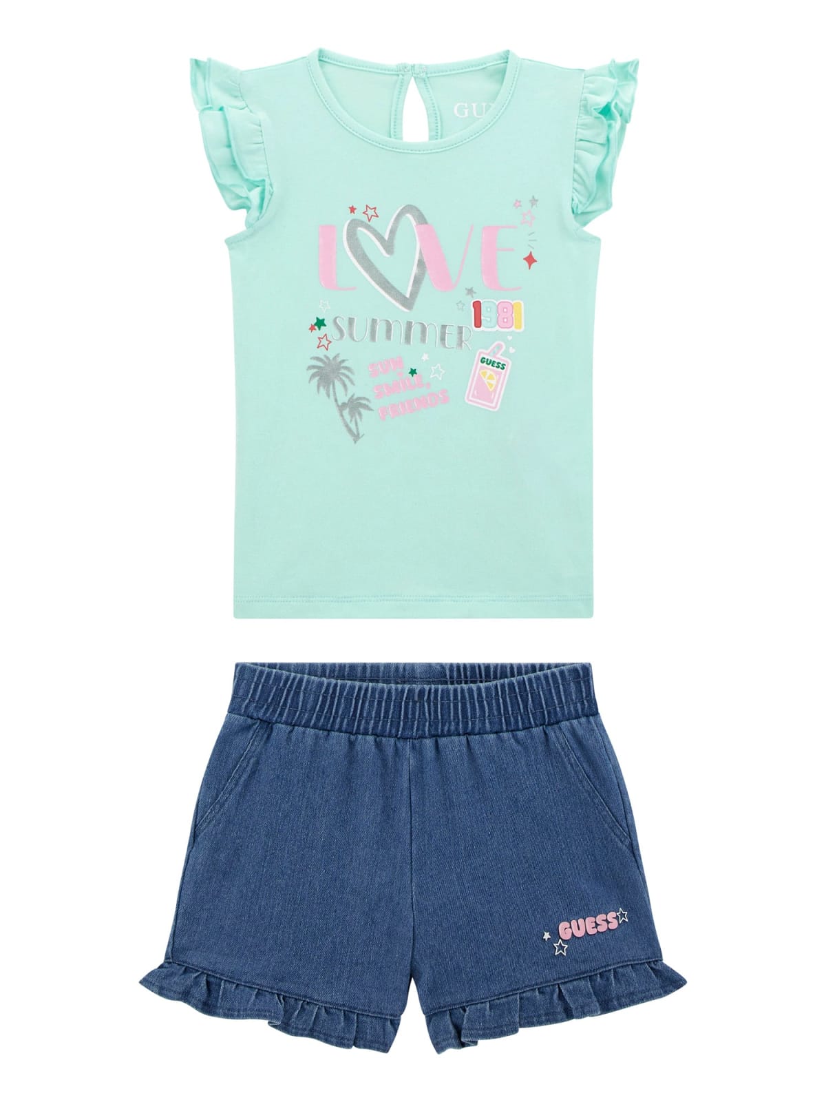 Guess girl's t-shirt and shorts set