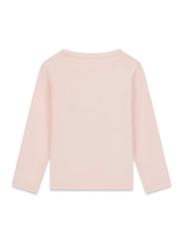 Блуза с дълъг ръкав и лого за момиче Guess в розово
