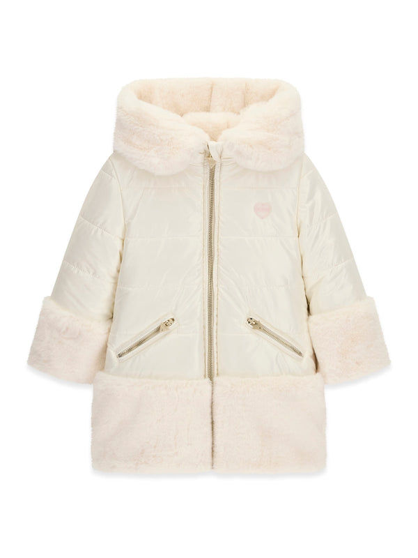 Двулицево ватирано яке с качулка за момиче Guess