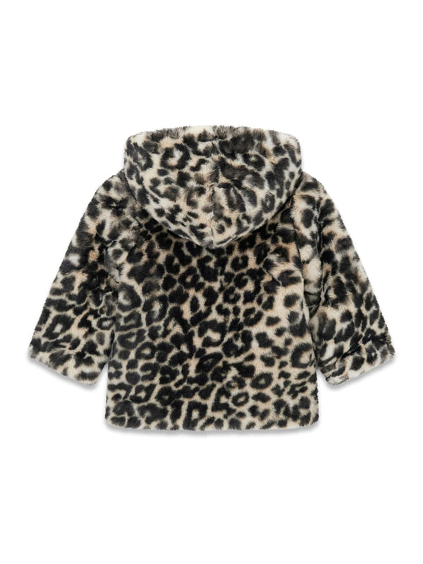 Яке от изкуствен косъм с леопардов принт за момиче Guess