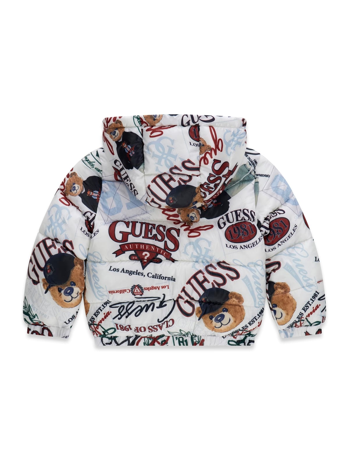 Пухено яке с качулка за момче Guess