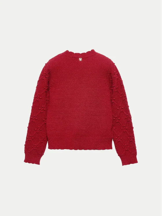 Пуловер за момиче в червено Abel & Lula
