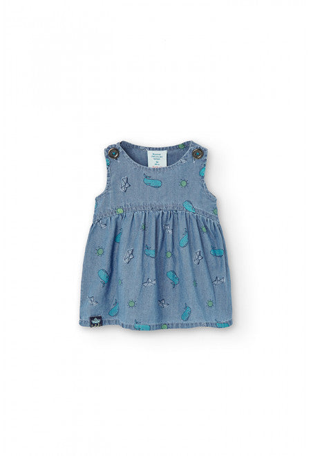 Denim dress with panties for baby Boboli