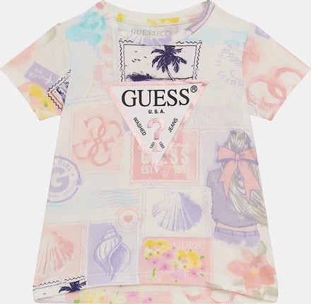 Цветна тениска за момиче Guess