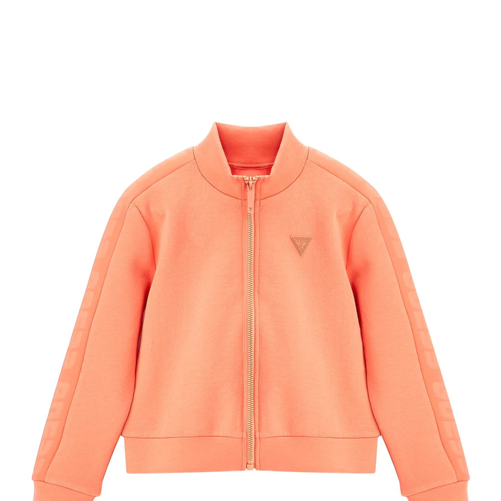 Суичър за момиче в оранжево Guess