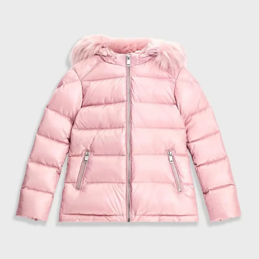 Зимно яке с пух в розово Guess