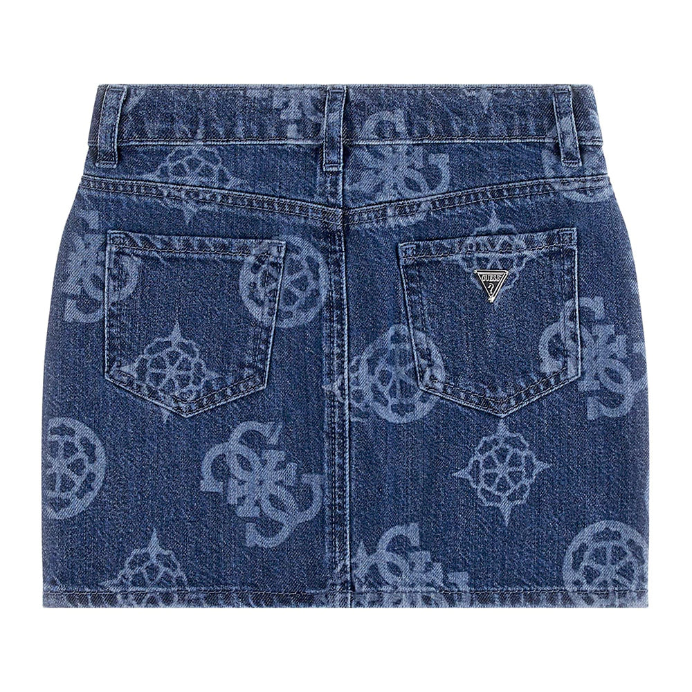 Denim skirt with Guess brand logos
