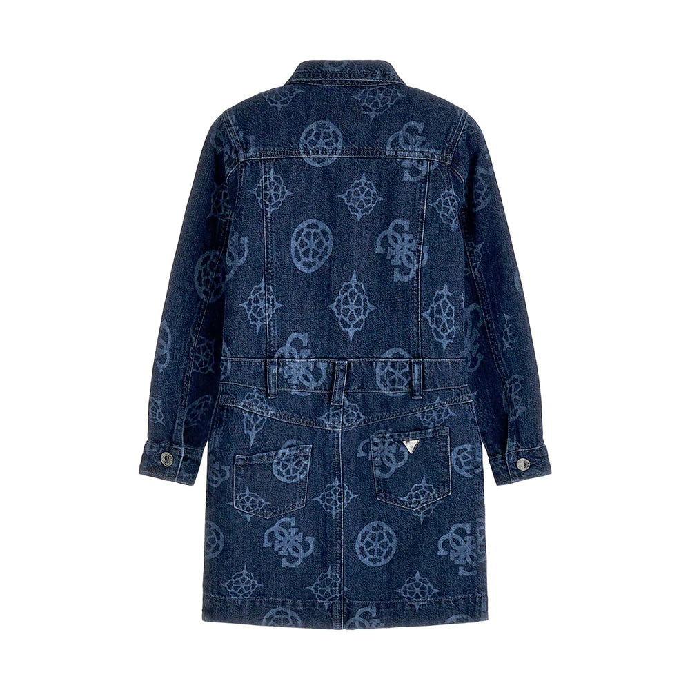 Дънкова рокля за момиче с лога Guess