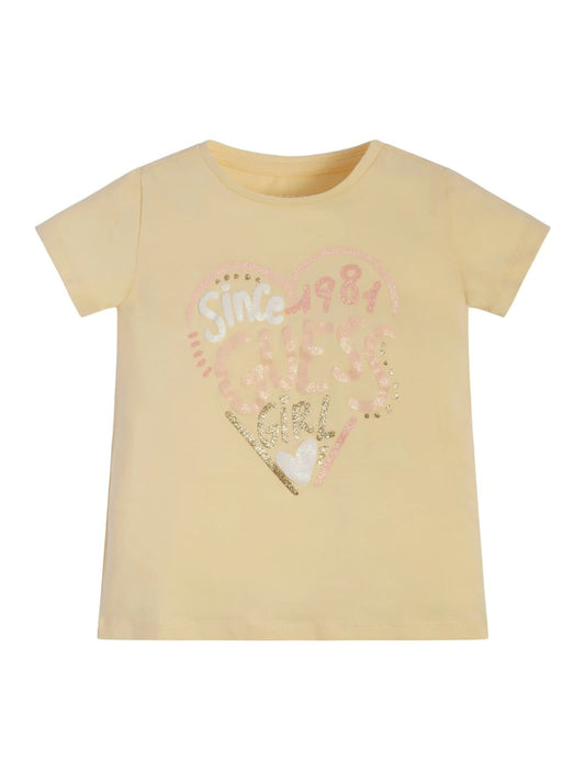 Тениска за момиче в жълто Guess