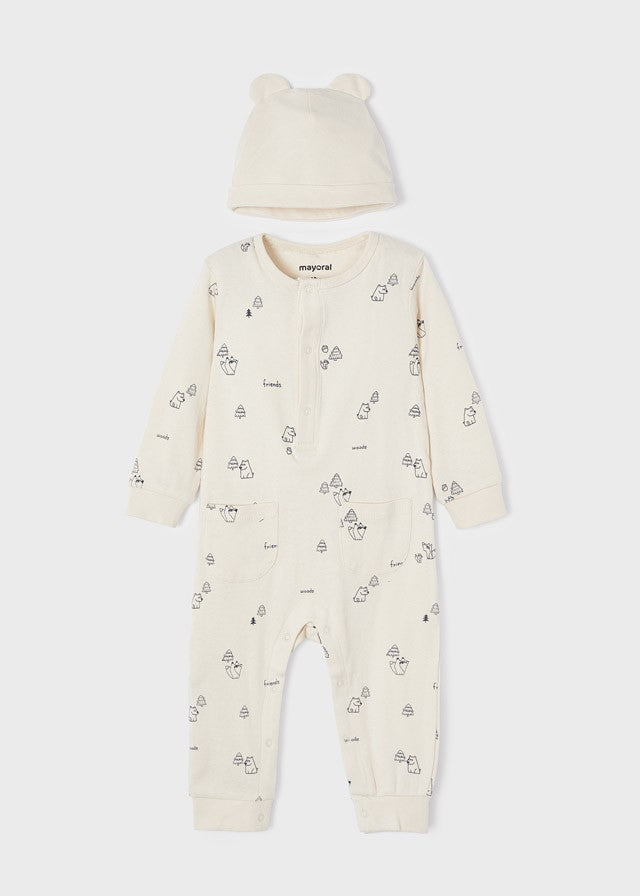 Baby jumpsuit and hat for boy MAYORAL