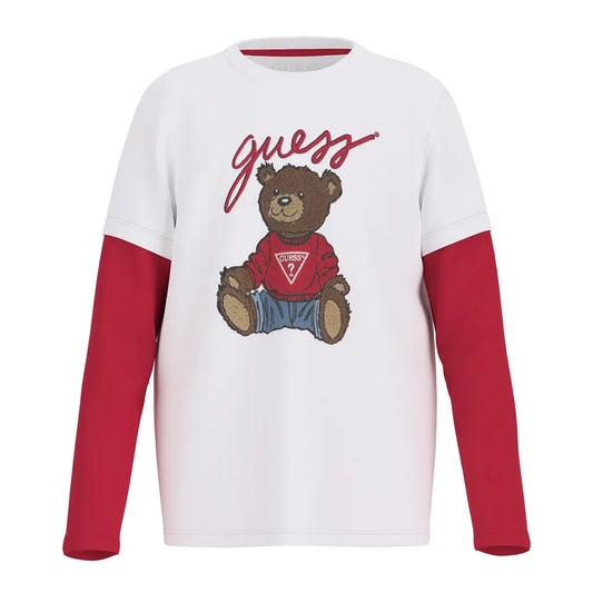 Блуза с червени ръкави за момче Guess