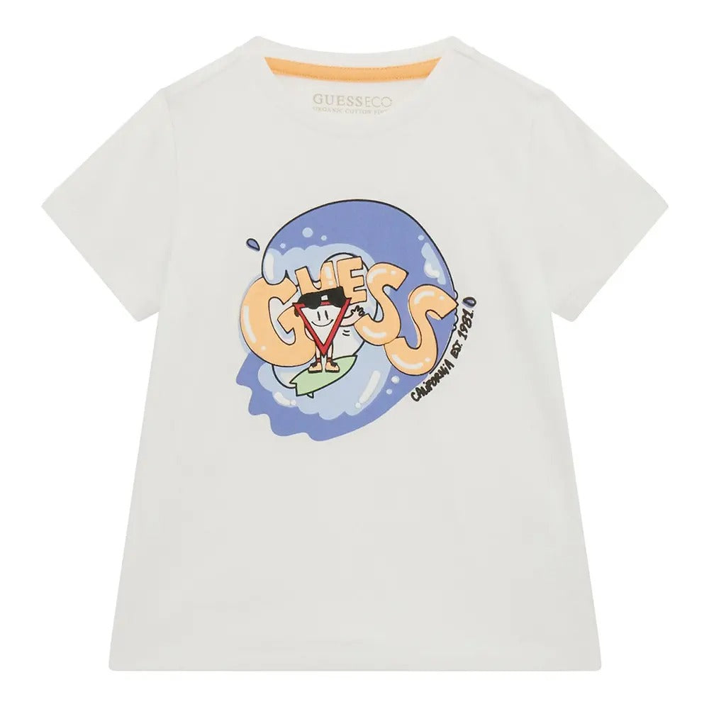 Тениска за момче в бяло Guess