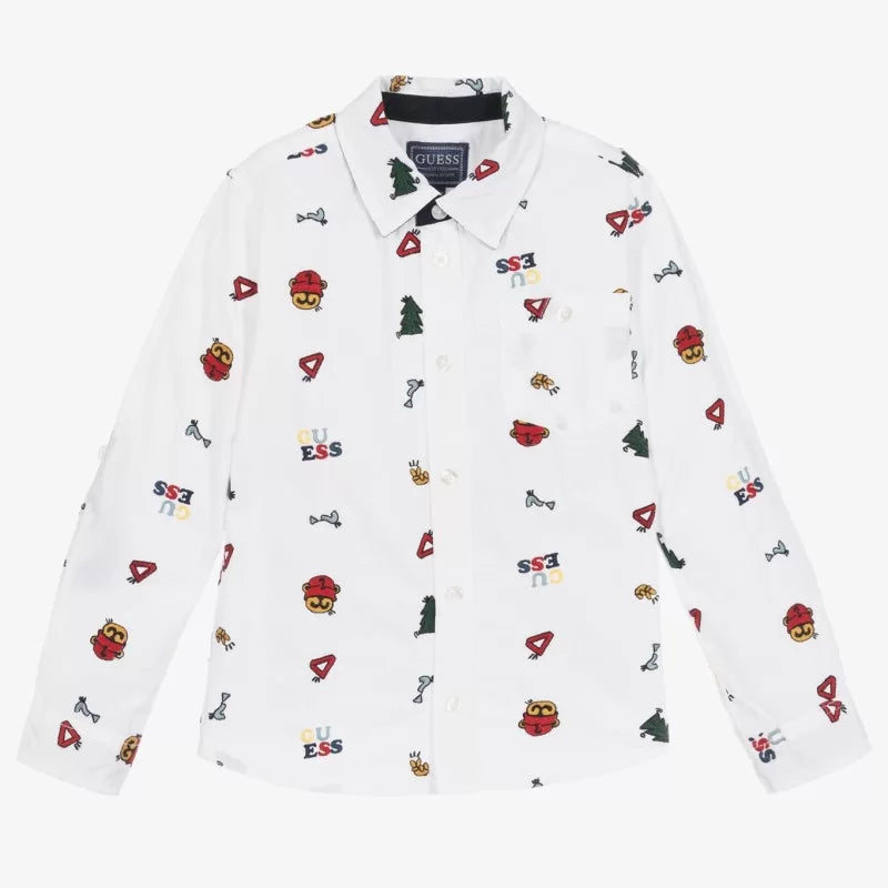Риза за момче в бяло Guess